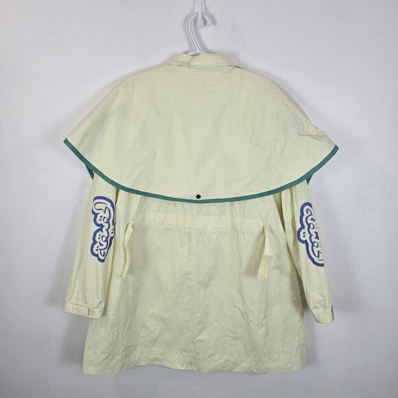 Melody Ehsani Hooded Rain Coat Womens Large | Graphic Cape Overlay Jacket - Picture 11 of 16
